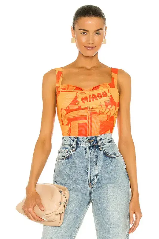Miaou Imogene Corset Stone Orange Size AU 10 for rent on The Volte - main image