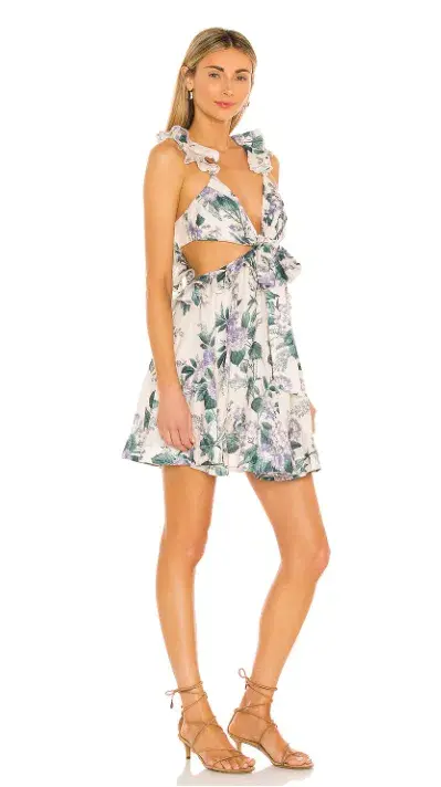 Zimmermann Cassia Ruffle Mini Dress Floral Size 10 for rent on The Volte - main image