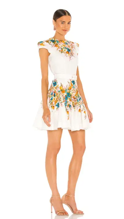 Zimmermann Estelle Tie Mini Dress Print Size 8 for rent on The Volte - main image