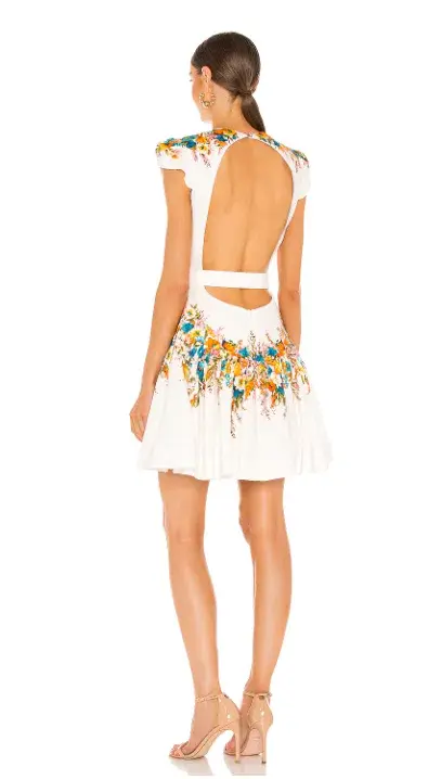 Zimmermann Estelle Tie Mini Dress Print Size 8 for rent on The Volte - main image