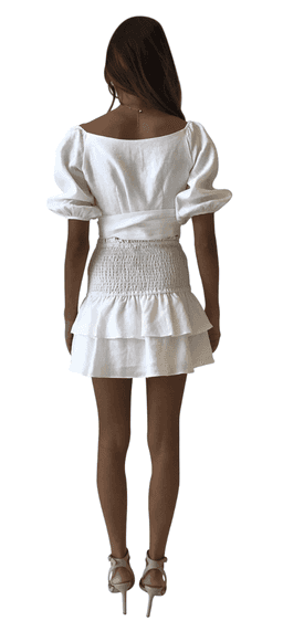 By Nicola Better Together Wrap Top and Mini Skirt Set White Size 6 for rent on The Volte - image 3