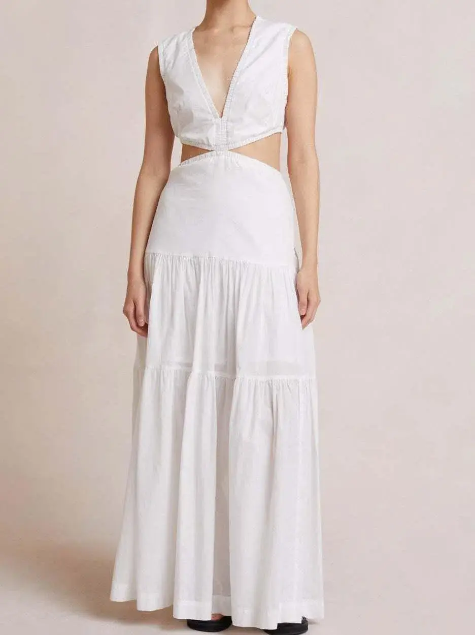 Bec & Bridge Desert Plain Palms Maxi Dress White Size 6 for rent on The Volte - main image