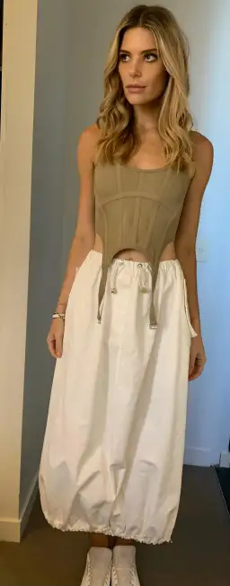 Dion Lee Cropped Corset Top Stone Green Size 6 for rent on The Volte - image 1