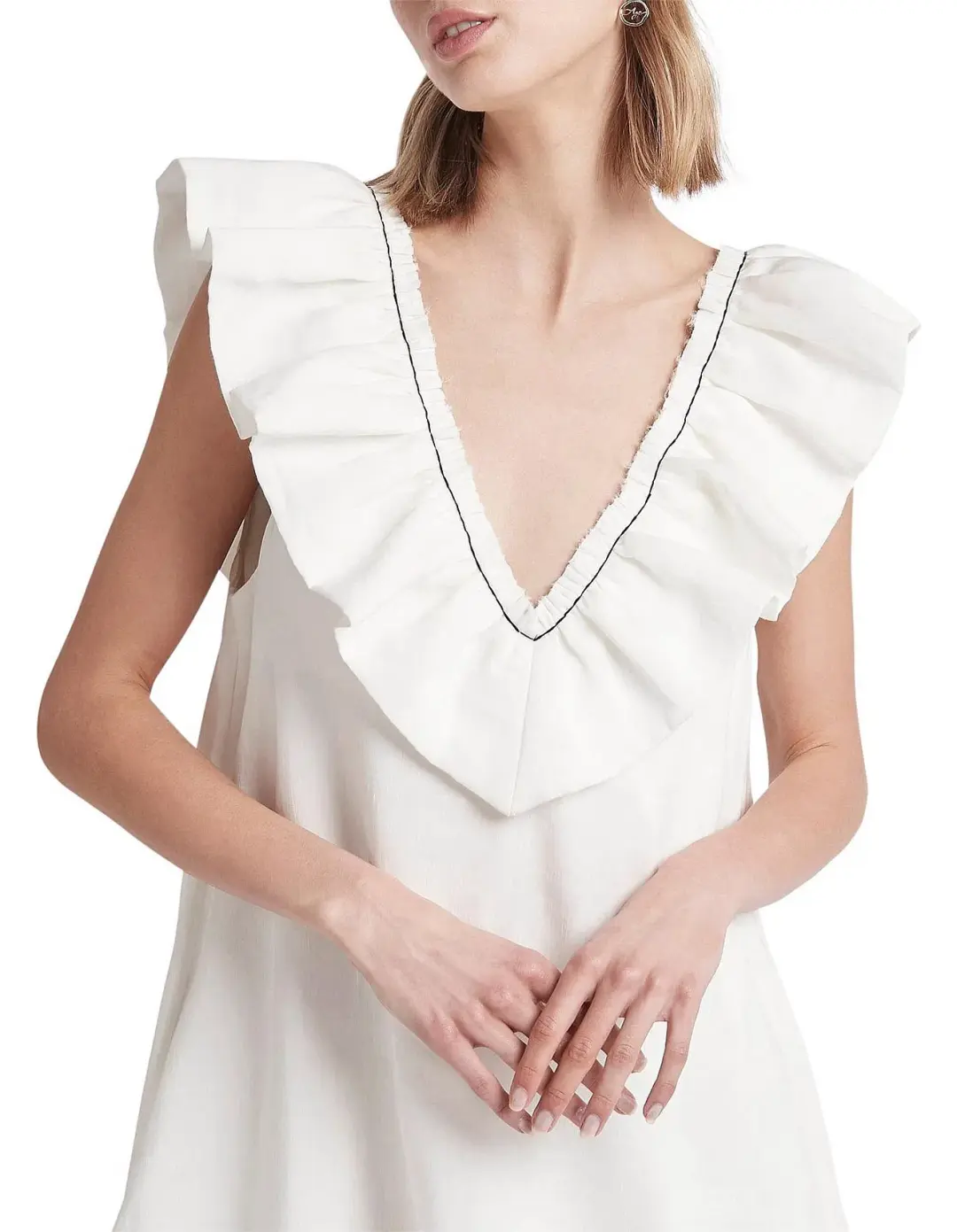 Aje Solitude Sleeveless Mini Dress White Size 10 for rent on The Volte - main image