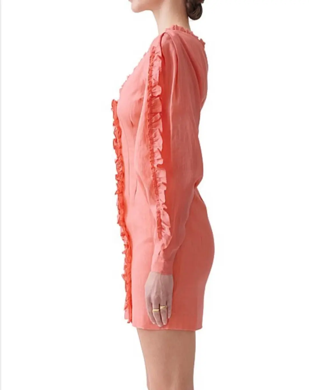 Joslin Studio Clarissa Linen Mini Dress Salmon Size 6 for rent on The Volte - main image