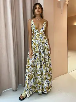 Bec & Bridge Eugenie Maxi Dress Print Size 8