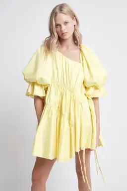 Aje Hushed Asymmetric Dress Yellow Size 6