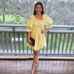 Aje Hushed Asymmetric Dress Yellow Size 6