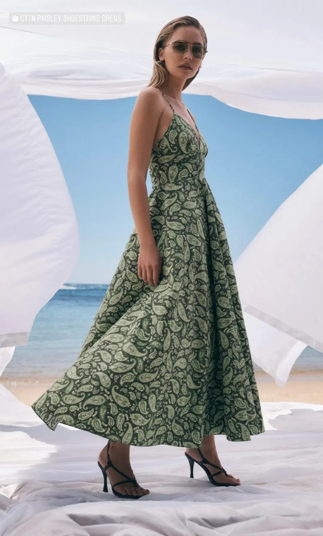 Scanlan Theodore Cttn Paisley Shoestring Dress Print Size 8 for rent on The Volte - main image