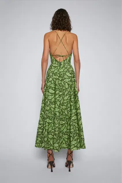 Scanlan Theodore Cttn Paisley Shoestring Dress Print Size 8 for rent on The Volte - main image