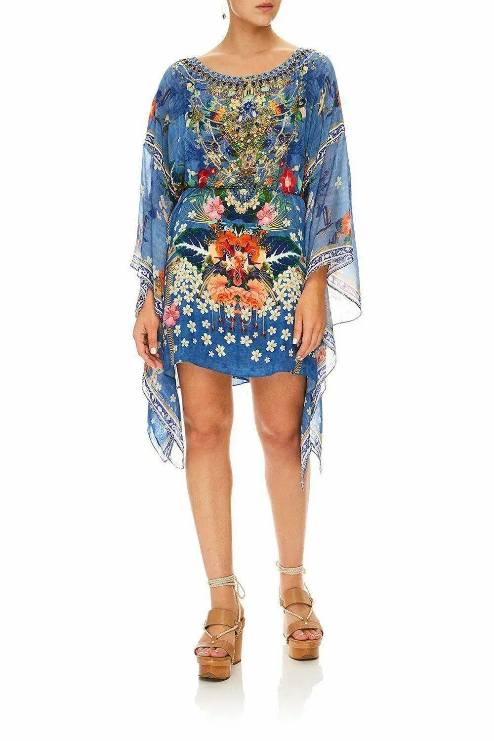 Camilla Faraway Florals Short Kaftan Print Size 10 - Image 4
