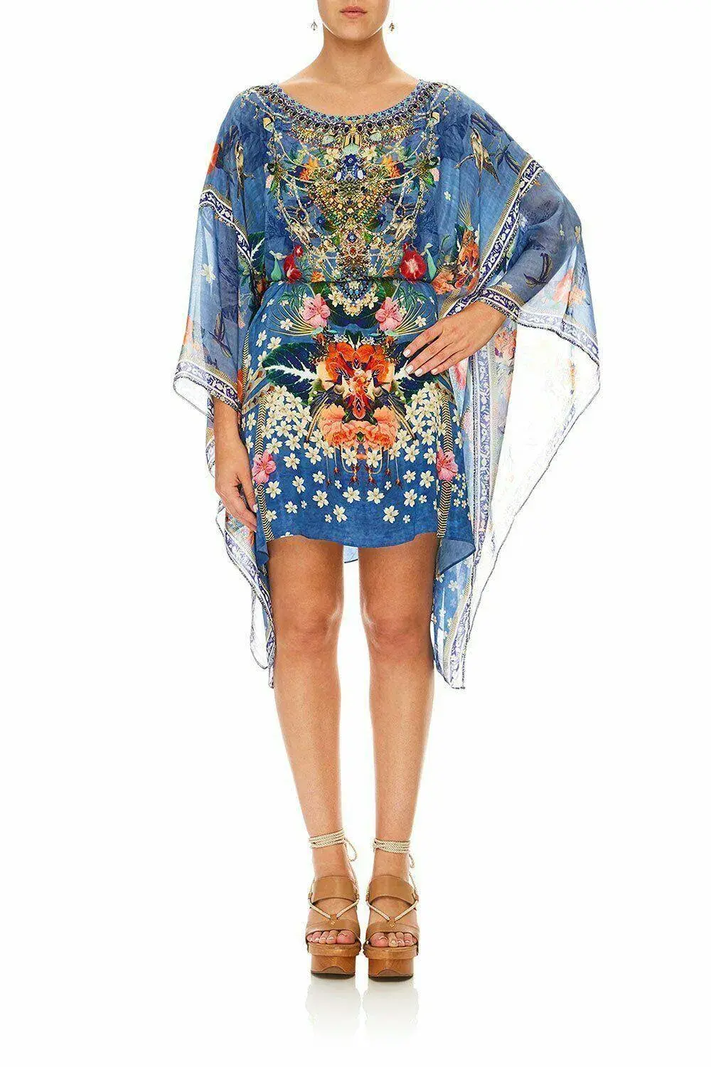 Camilla Faraway Florals Short Kaftan Print Size 10 - Image 1