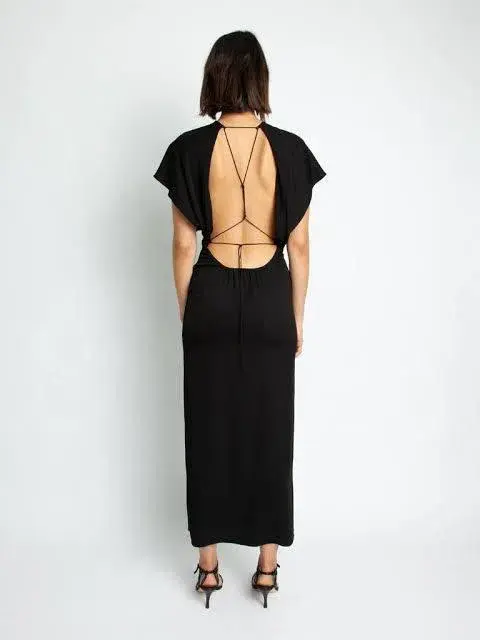 Christopher Esber Knot Back Aulenti Tee Dress Black Size 6 for rent on The Volte - main image