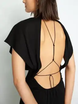 Christopher Esber Knot Back Aulenti Tee Dress Black Size 6 for rent on The Volte - image 3