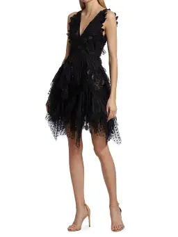 Zimmermann Rhythmic Fluted Mini Dress Black Size 1 / Au 10 for rent on The Volte - image 1