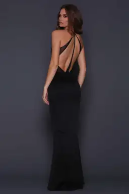 Elle Zeitoune V Neck Gown Black Size 12 for rent on The Volte - image 2