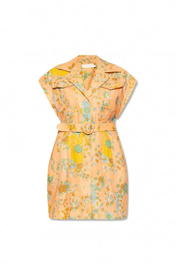 Zimmermann Lola Roll Cuff Mini Dress Print Size 12 for rent on The Volte - main image