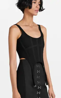 Dion Lee Rib Combat Corset Top Black Size 6 for rent on The Volte - image 2