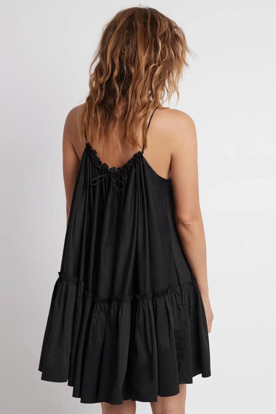 Aje Midsummer Swing Mini Dress Black Size 10 for rent on The Volte - main image