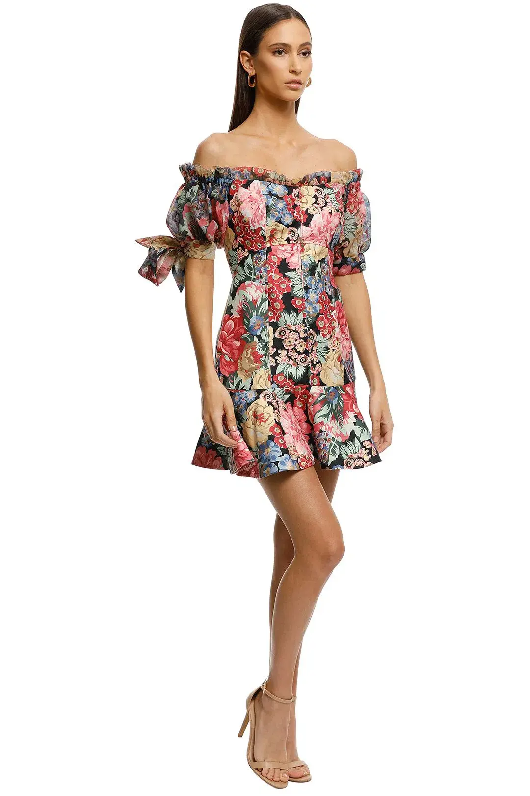 Keepsake The Label Runaway Dress in Black Hydrangea Print Size 8 for rent on The Volte - main image
