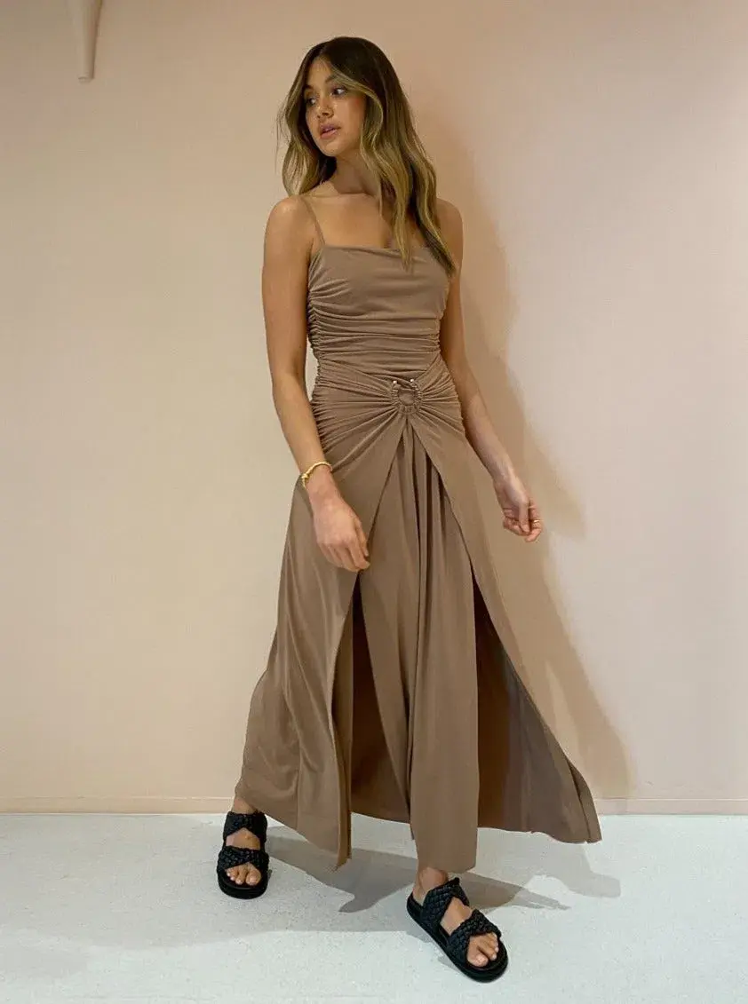 Bec & Bridge Vixen Maxi Dress in Sepia Brown Size 8 for rent on The Volte - main image