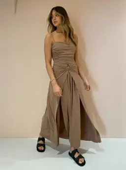 Bec & Bridge Vixen Maxi Dress in Sepia Brown Size 8 for rent on The Volte - image 5