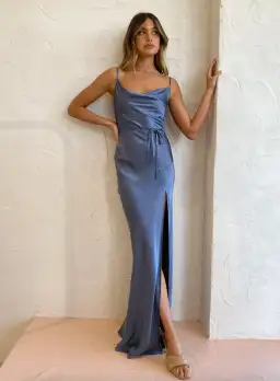 Shona Joy La Lune Cowl Dress Blue Size 8 for rent on The Volte - image 1