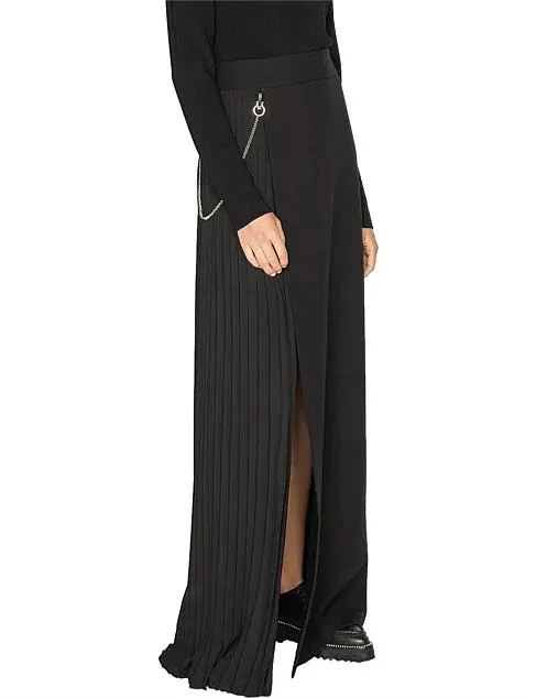 Cue Twill Pleated Maxi Skirt Black Size 6 for rent on The Volte - main image