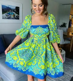 Zimmermann Nina Cut Out Mini Dress Print