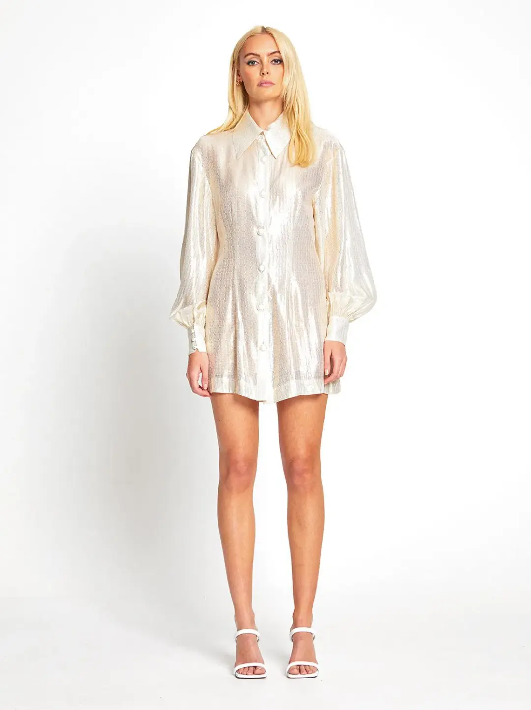 Alice McCall Gold Santa Monica Shirt Dress Gold Size 6 for rent on The Volte - main image