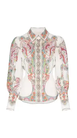 Zimmermann Ninety-Six Filigree Shirt in Lennon Paisley Size 1 for rent on The Volte - image 2