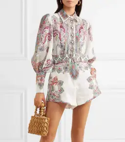 Zimmermann Ninety-Six Filigree Shirt in Lennon Paisley Size 1 for rent on The Volte - image 1