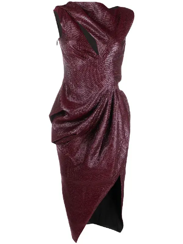 Toni Maticevski Connector Dress Burgundy Size 6 for rent on The Volte - main image