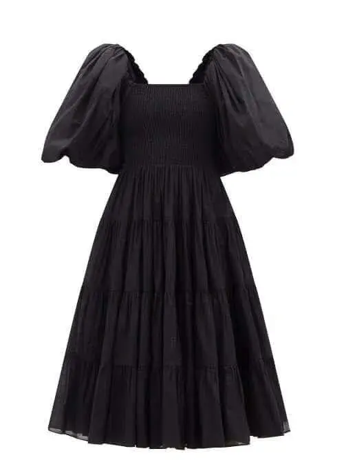 Aje Cherished Midi Dress Black Size 10 for rent on The Volte - main image