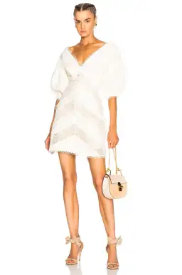 Zimmermann Painted Heart Chevron Mini Dress White Size 2/10 for rent on The Volte - image 3