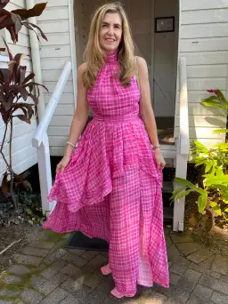 Aje Bungalow Sienna Dress Pink Size 12