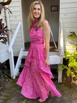 Aje Bungalow Sienna Dress Pink Size 12