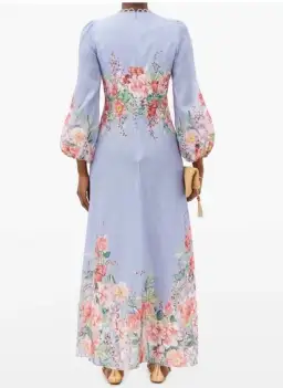 Zimmermann Beltitude Floral Long Dress Cornflower Blue Size 3/Au 14 for rent on The Volte - image 3