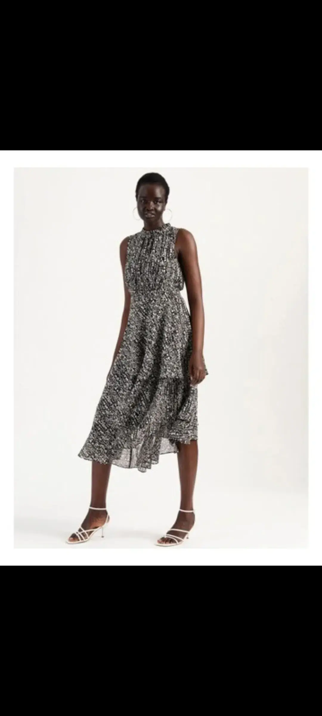 Wayne Cooper Tiered Frill Midi Ggt Dress Droplets Print for rent on The Volte - main image