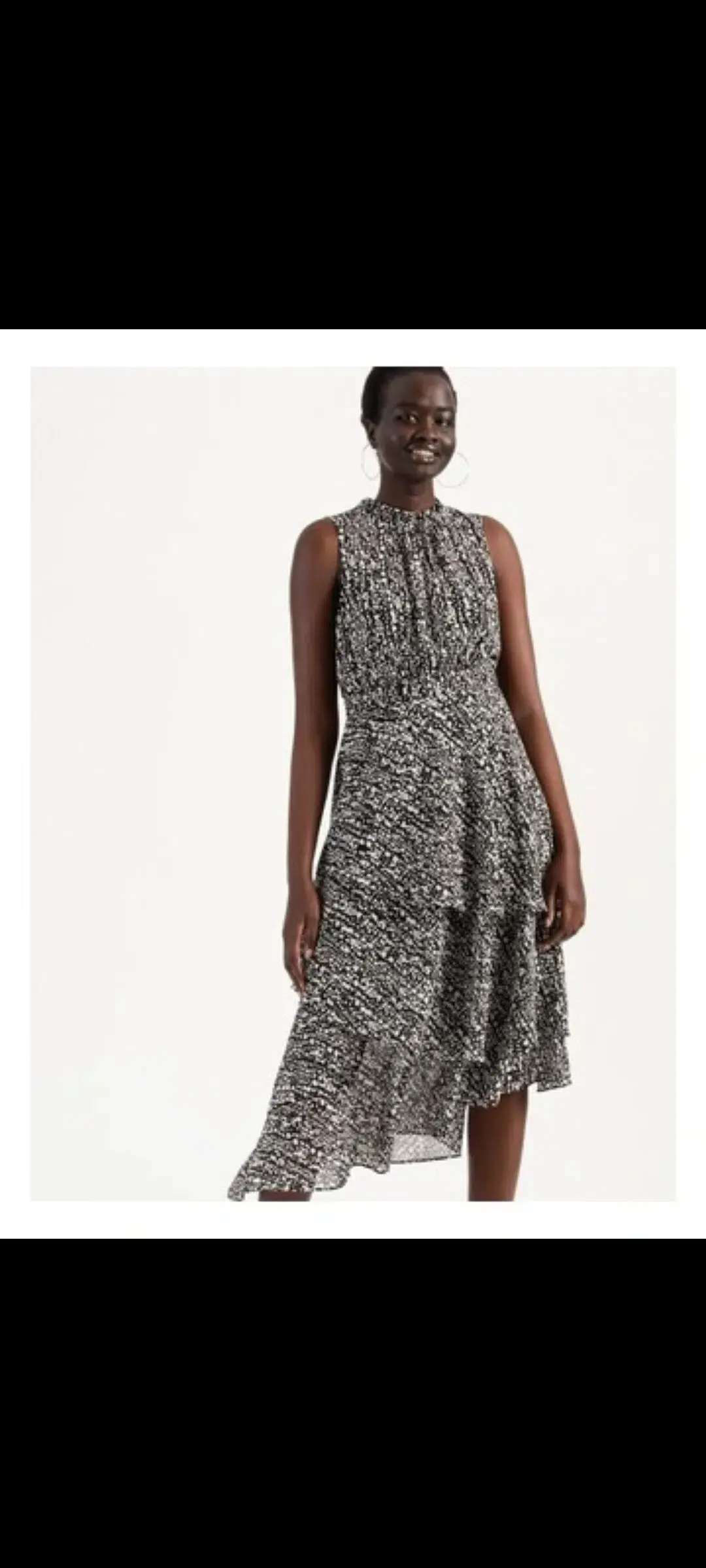Wayne Cooper Tiered Frill Midi Ggt Dress Droplets Print for rent on The Volte - main image