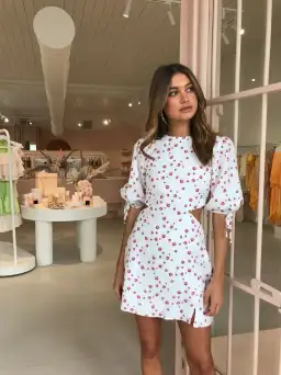 By Nicola Botanical Mini Dress Rose Polka Size 8 for rent on The Volte - image 1