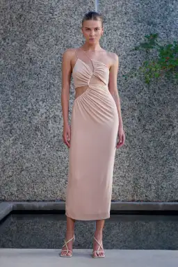 MISHA Bernette Midi Dress in Rose Nude Size 6/XS for rent on The Volte - image 1