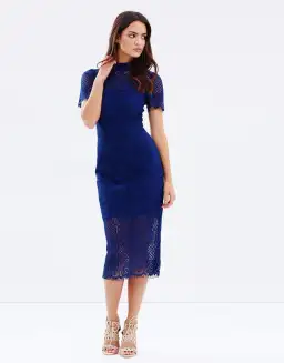 Mossman Making The Connection Midi Dress Blue Size 10 for rent on The Volte - image 1