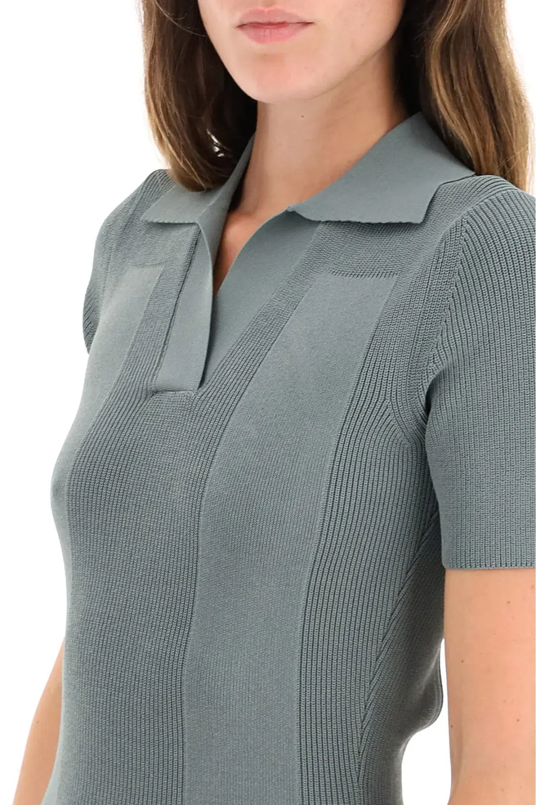 Jacquemus La Robe Maille Dress Green Size 8 for rent on The Volte - main image