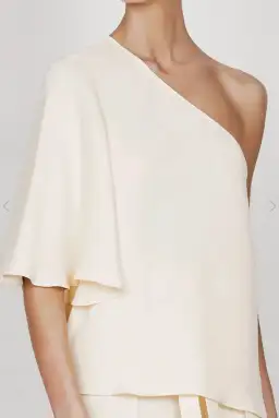Shona Joy Lautner One Shoulder Top and Palazzo Pants Set Cream Size 8 for rent on The Volte - image 4