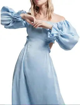 Aje Overture Blouson Midi Dress Ciel Blue Size 8 for rent on The Volte - image 4