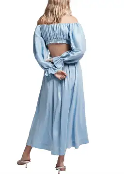 Aje Overture Blouson Midi Dress Ciel Blue Size 8 for rent on The Volte - image 3