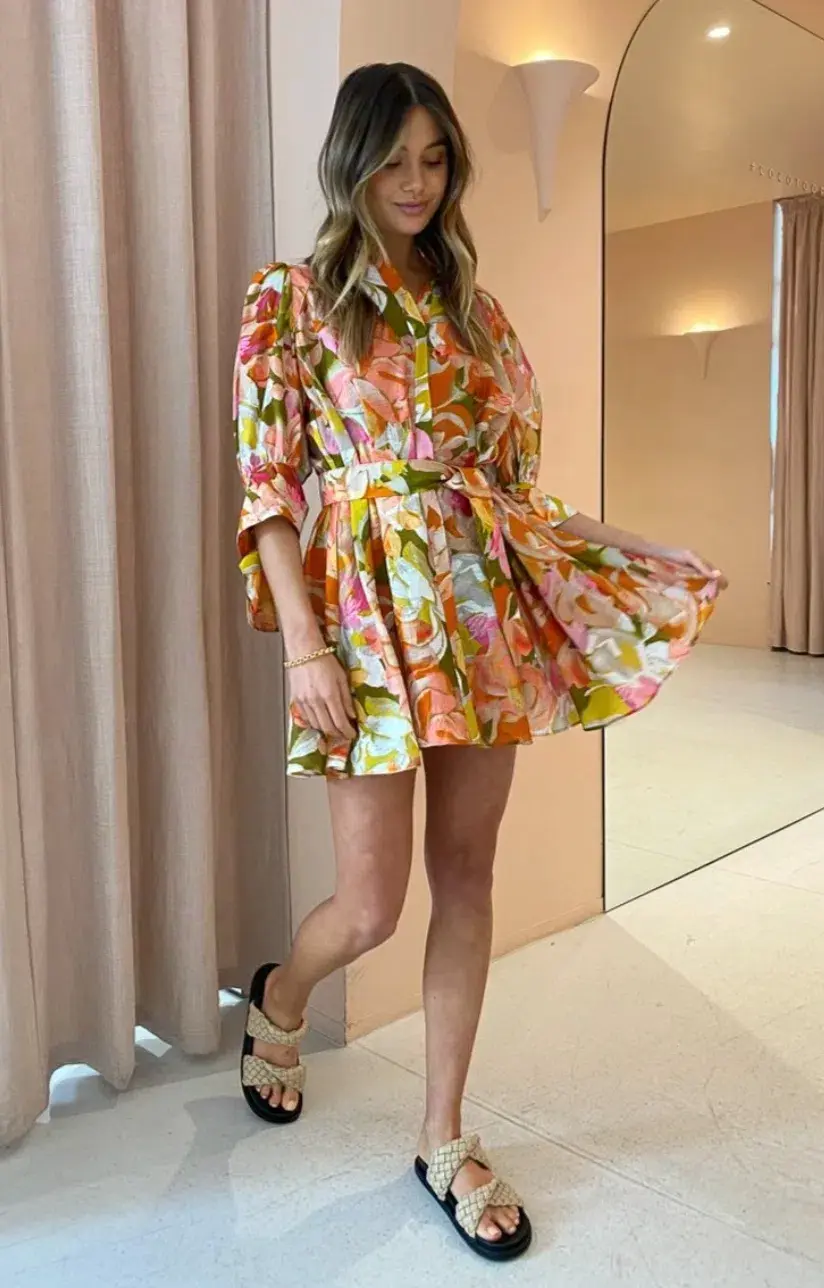 Acler Hendrix Dress Print Size 6 for rent on The Volte - main image