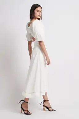 Aje Grove Midi Dress White Size 4 for rent on The Volte - image 2