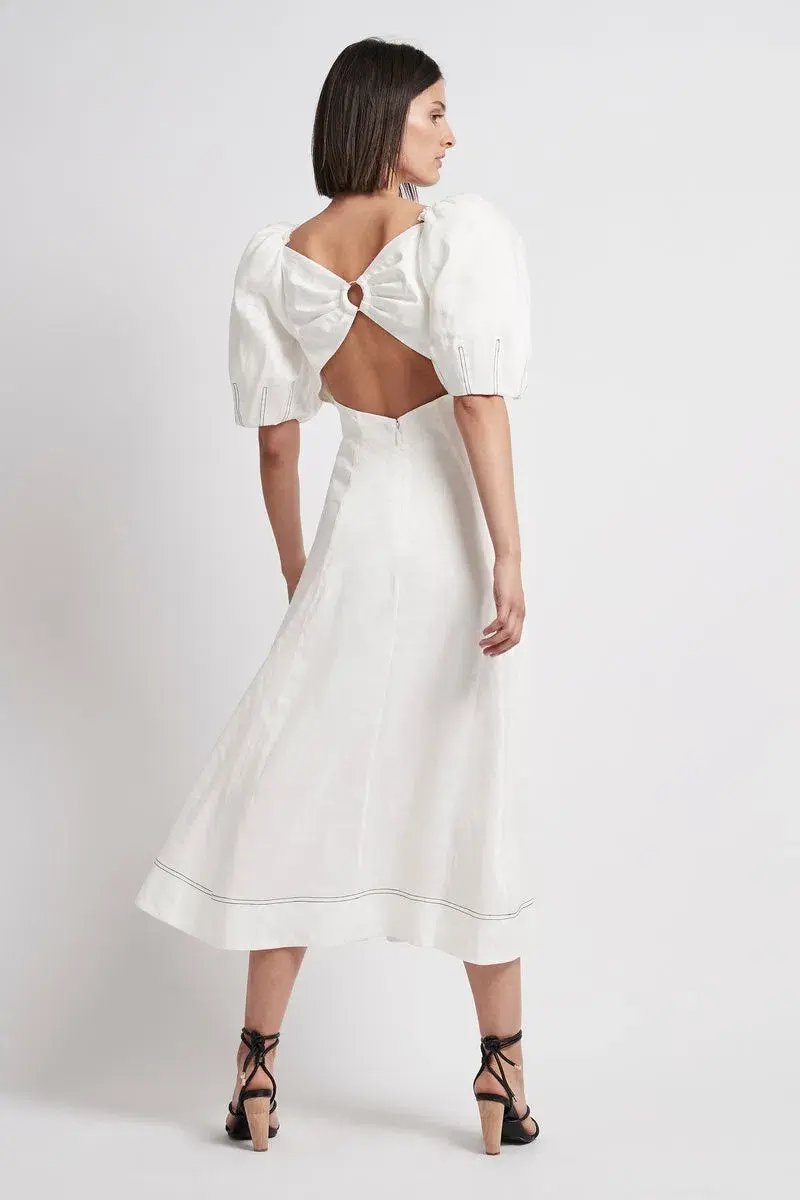 Aje Grove Midi Dress White Size 4 for rent on The Volte - main image
